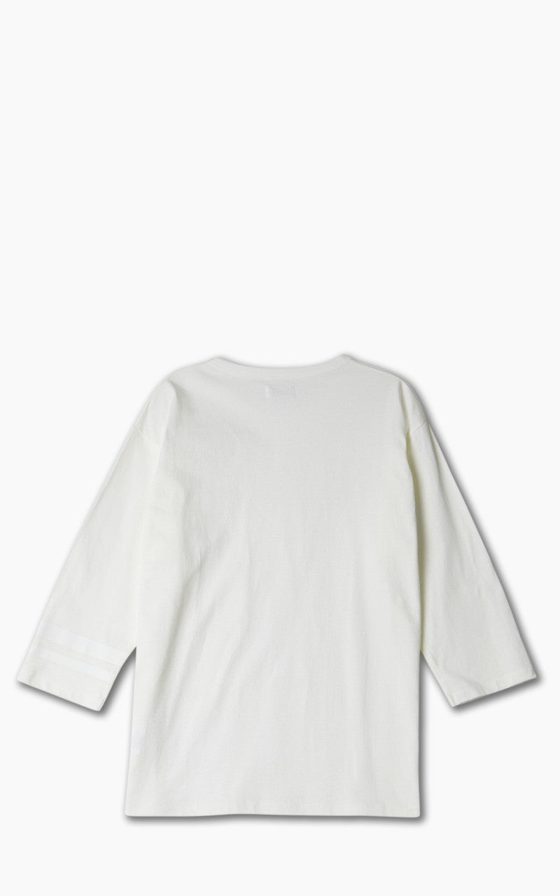 Momotaro Jeans MT004 Zimbabwe Cotton Three Quarter Sleeve T-Shirt White