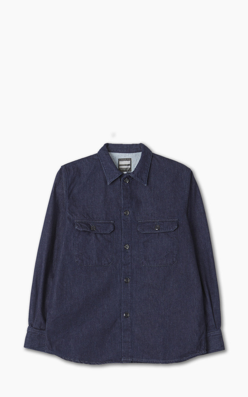 Momotaro Jeans Brushed Denim Shirt Indigo