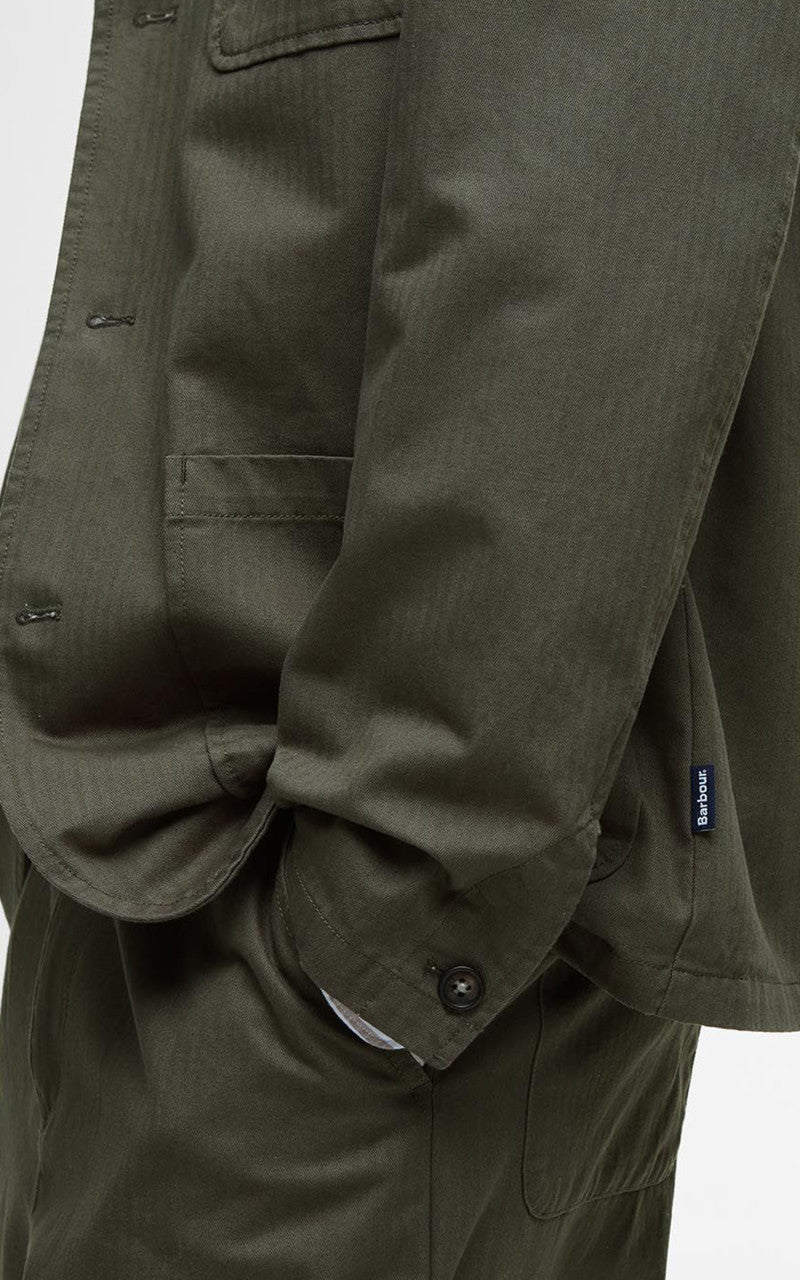Barbour Bayview Herringbone Jacket Uniform Green