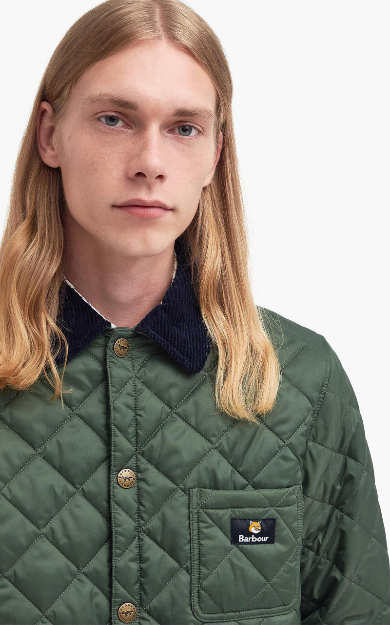 Barbour x Maison Kitsuné Kenning Quilted Green