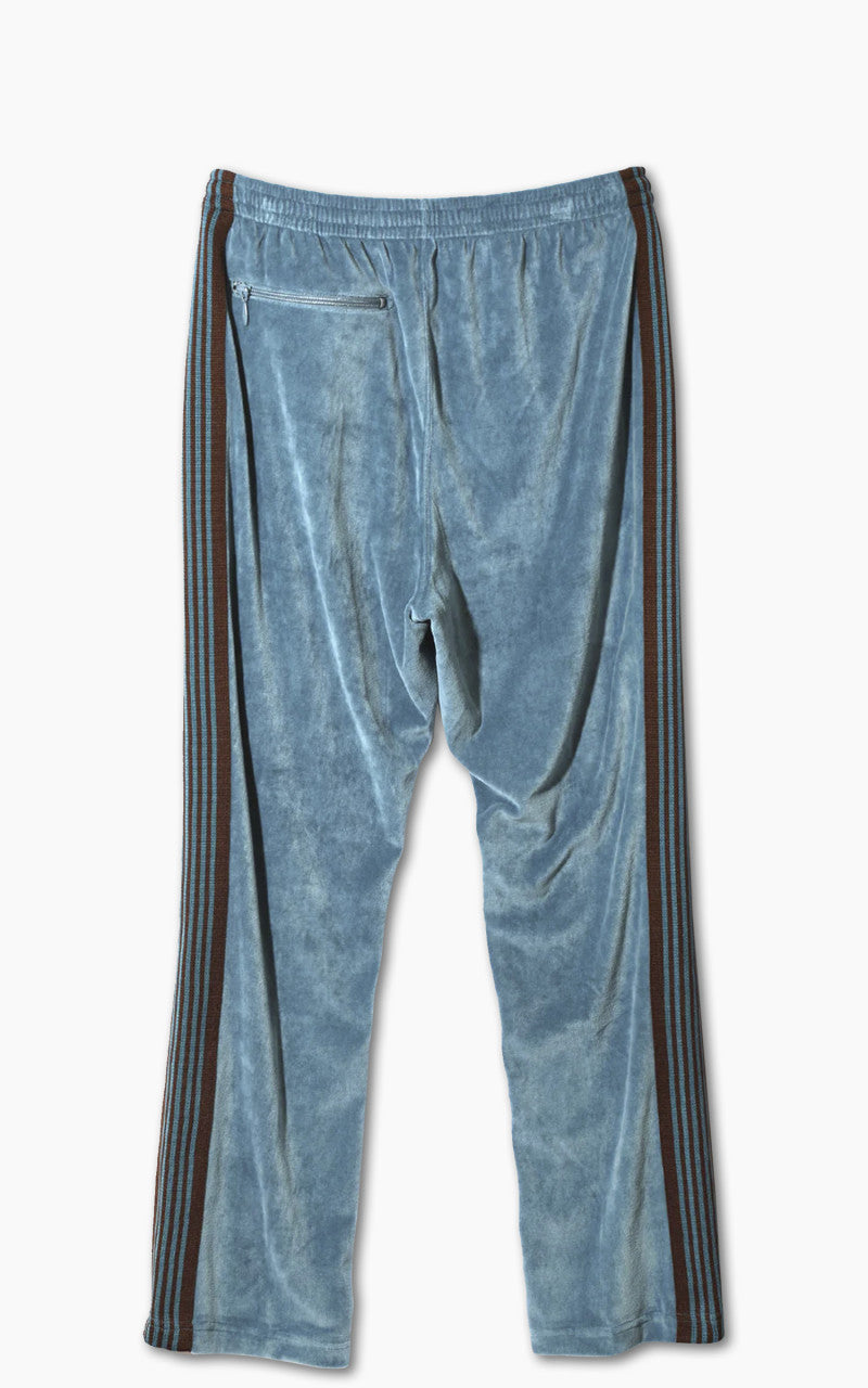 Needles Narrow Track Pant C/PE Velour Blue Grey