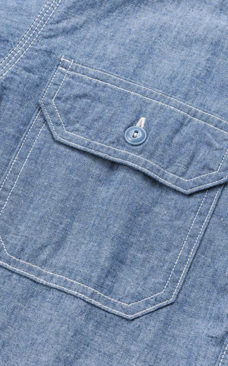 Momotaro Jeans MS045S GTB Selvedge Chambray Shirt Indigo 5oz