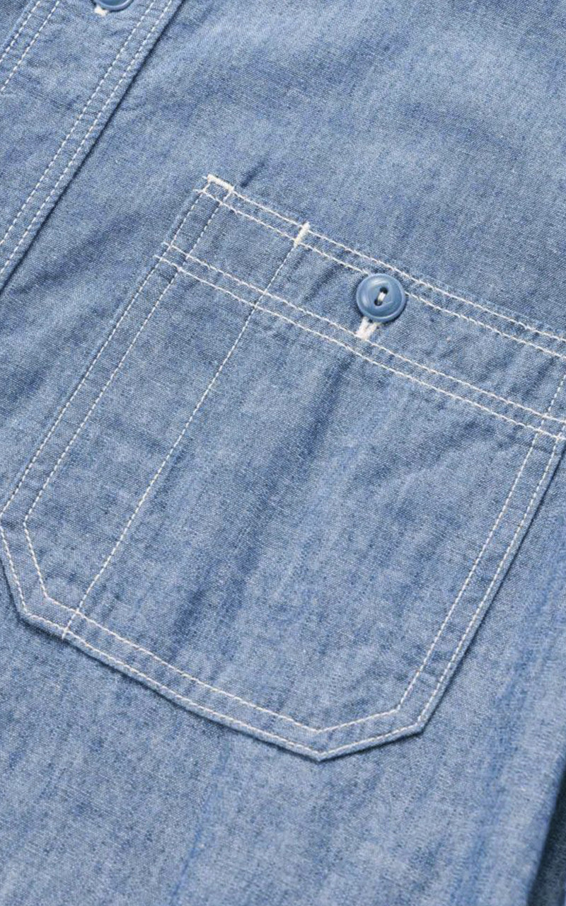 Momotaro Jeans MS045S GTB Selvedge Chambray Shirt Indigo 5oz