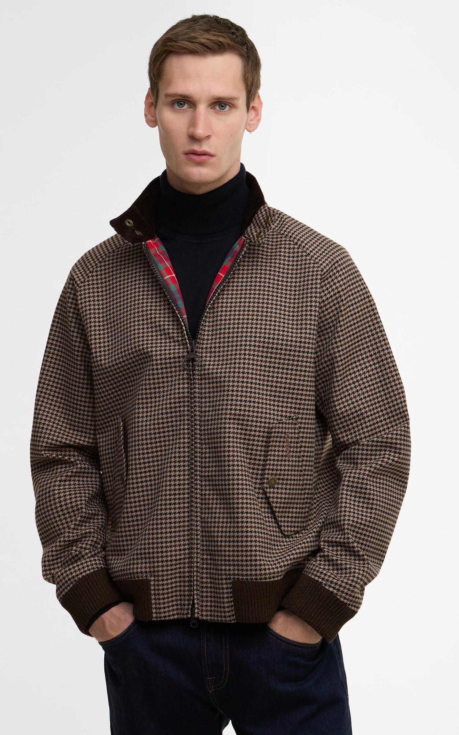Barbour x Baracuta Jacket Porton Showerproof Brown Houndstooth