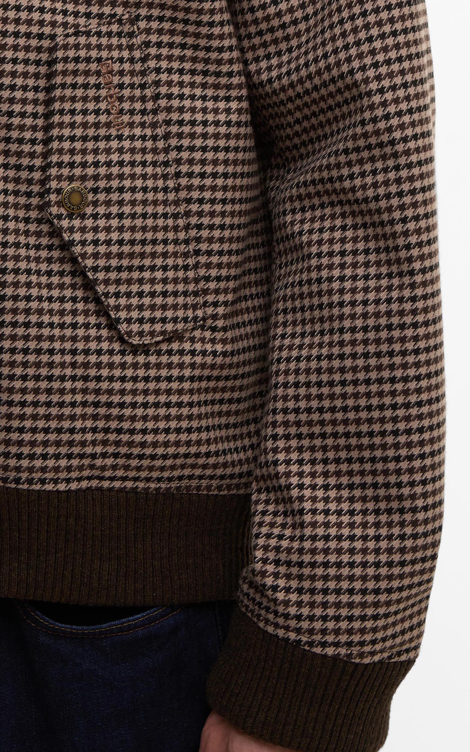 Barbour x Baracuta Jacket Porton Showerproof Brown Houndstooth