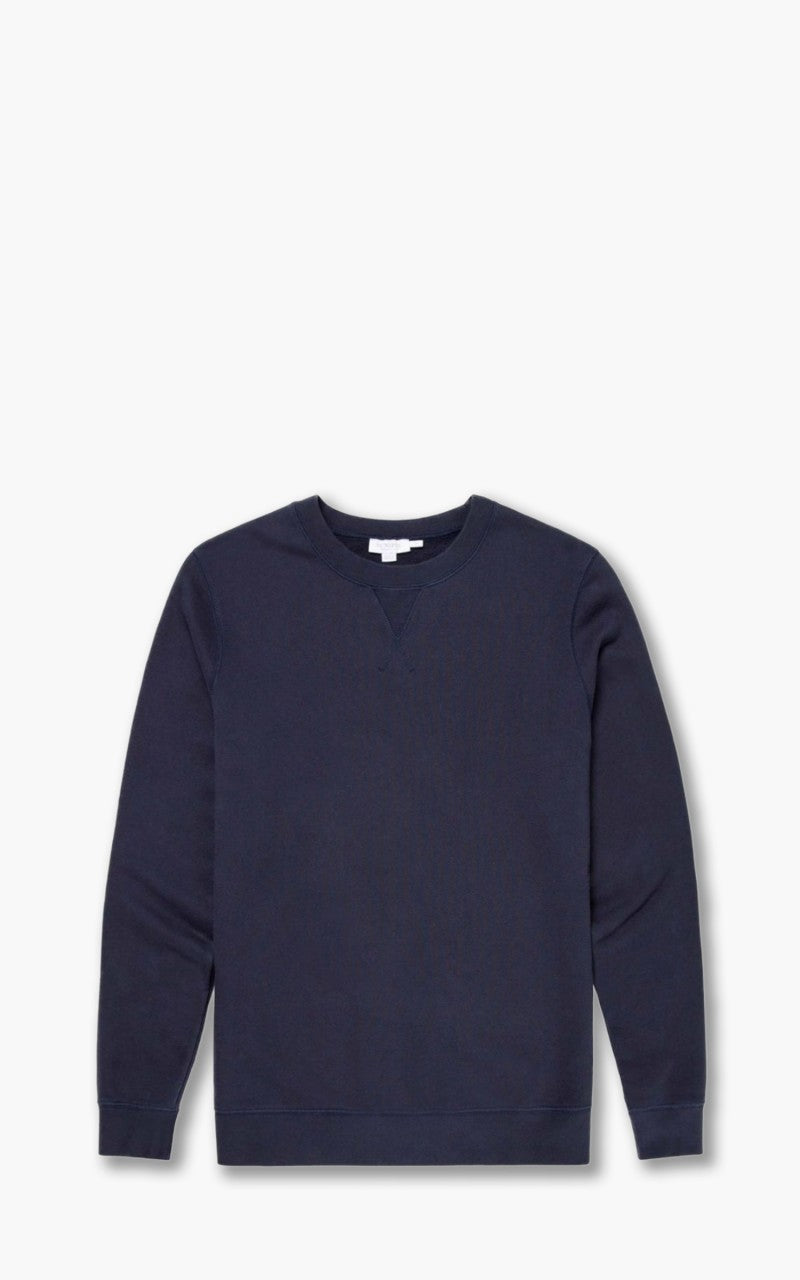 Sunspel Loopback Sweatshirt Navy