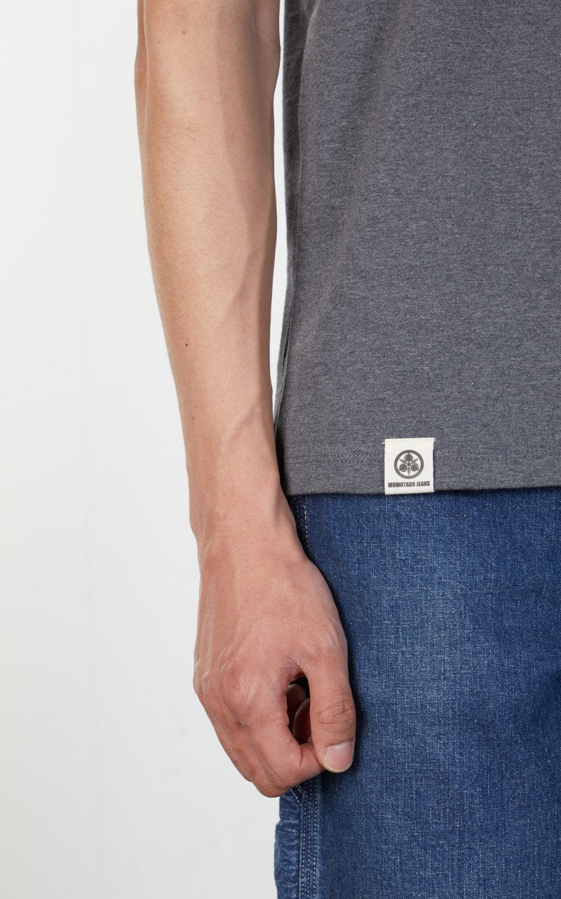 Momotaro Jeans GTB Zimbabwe Cotton T-Shirt Dark Grey