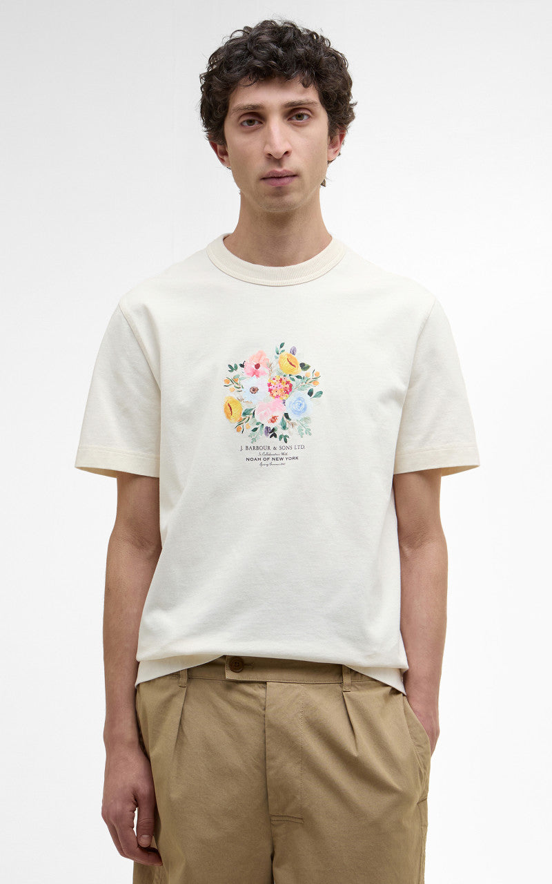 Barbour x NOAH Floral T-Shirt Whisper White