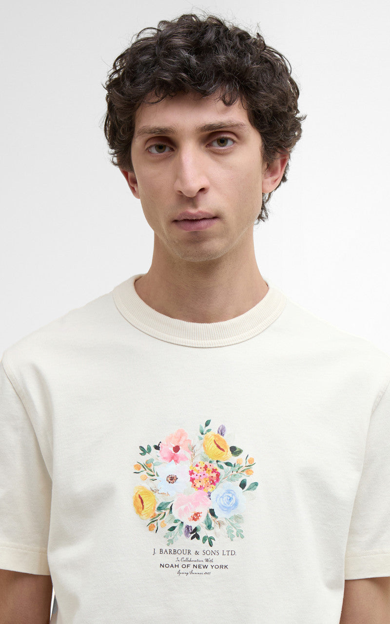 Barbour x NOAH Floral T-Shirt Whisper White