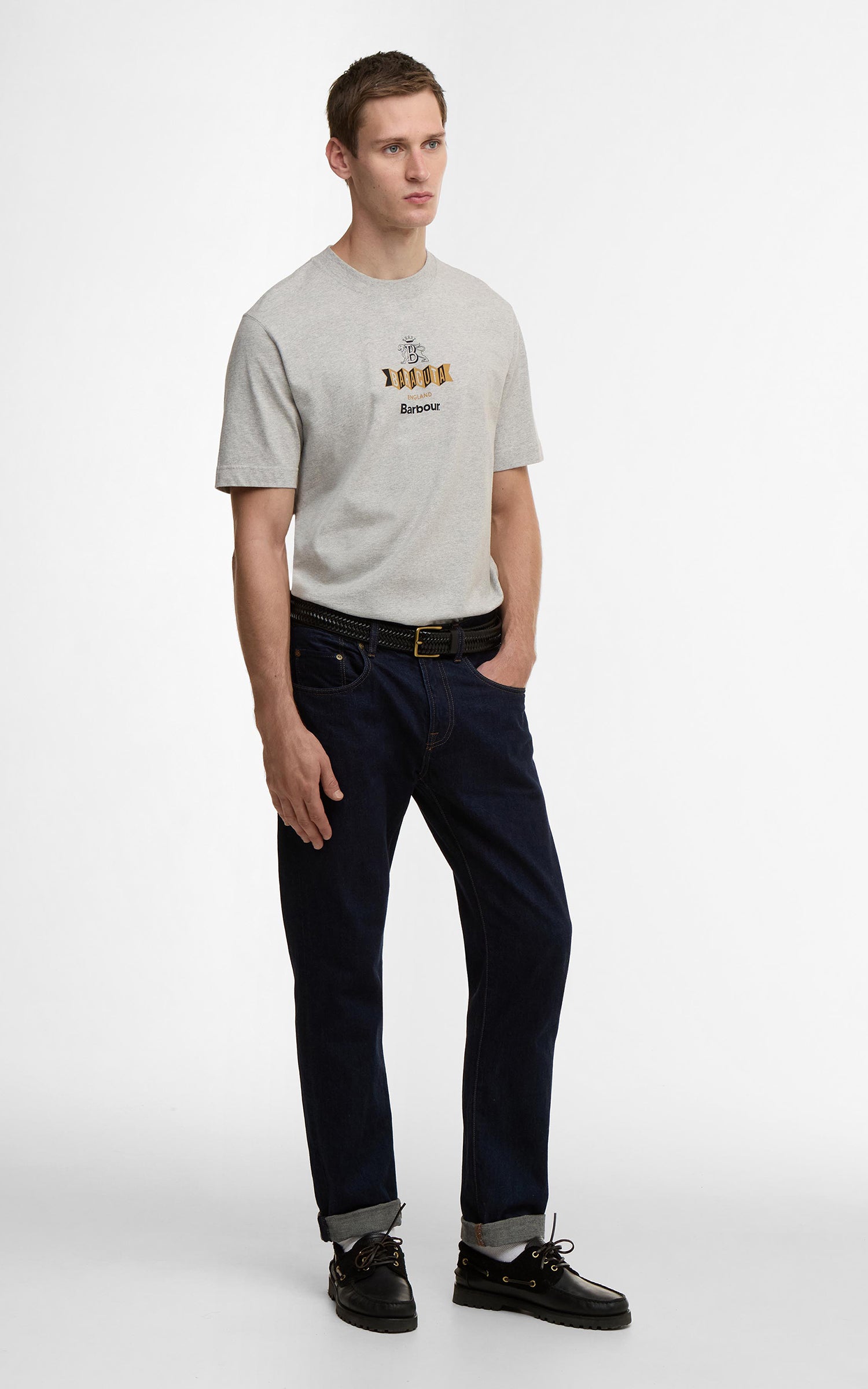 Barbour x Baracuta T-Shirt Vinyl Oversized Grey Marl