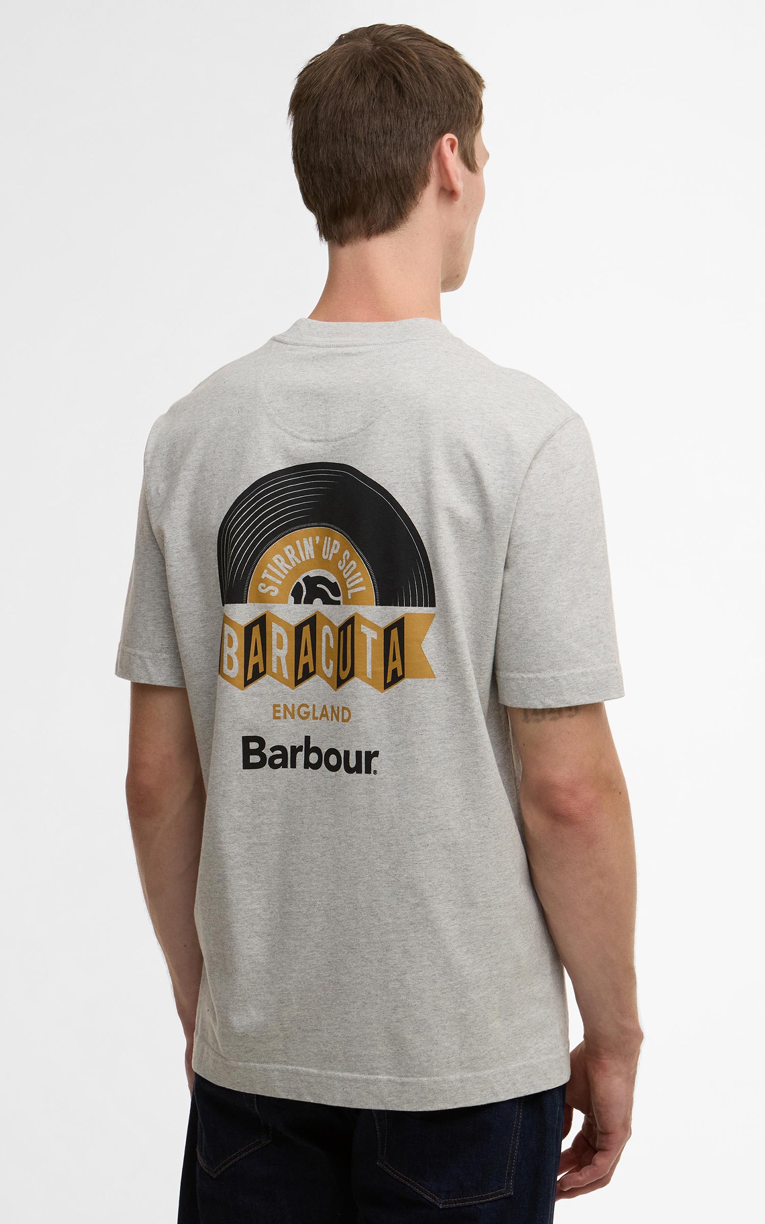 Barbour x Baracuta T-Shirt Vinyl Oversized Grey Marl