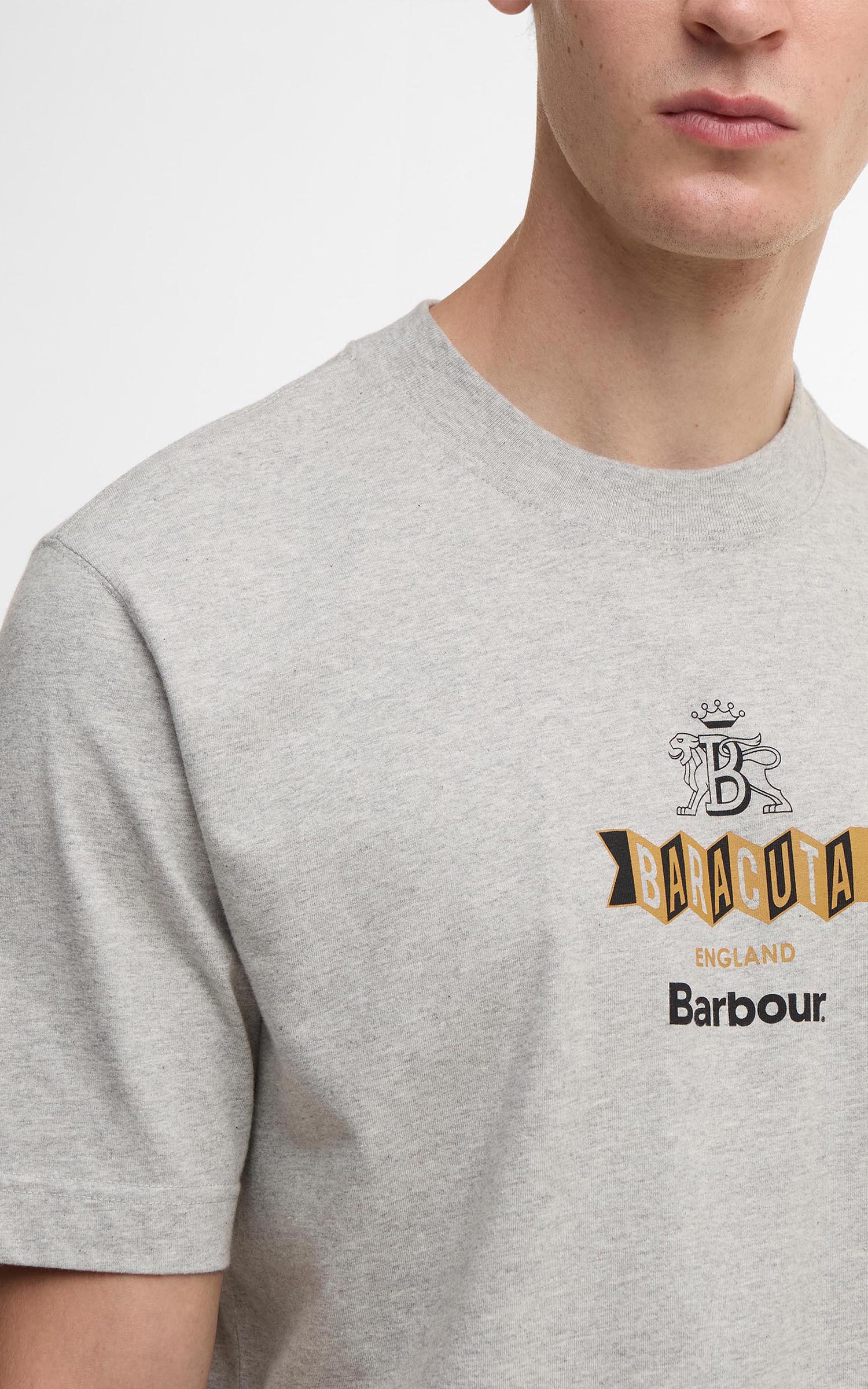 Barbour x Baracuta T-Shirt Vinyl Oversized Grey Marl