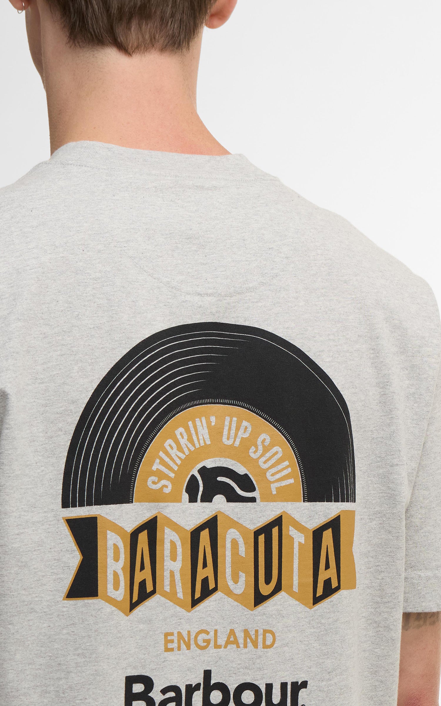 Barbour x Baracuta T-Shirt Vinyl Oversized Grey Marl