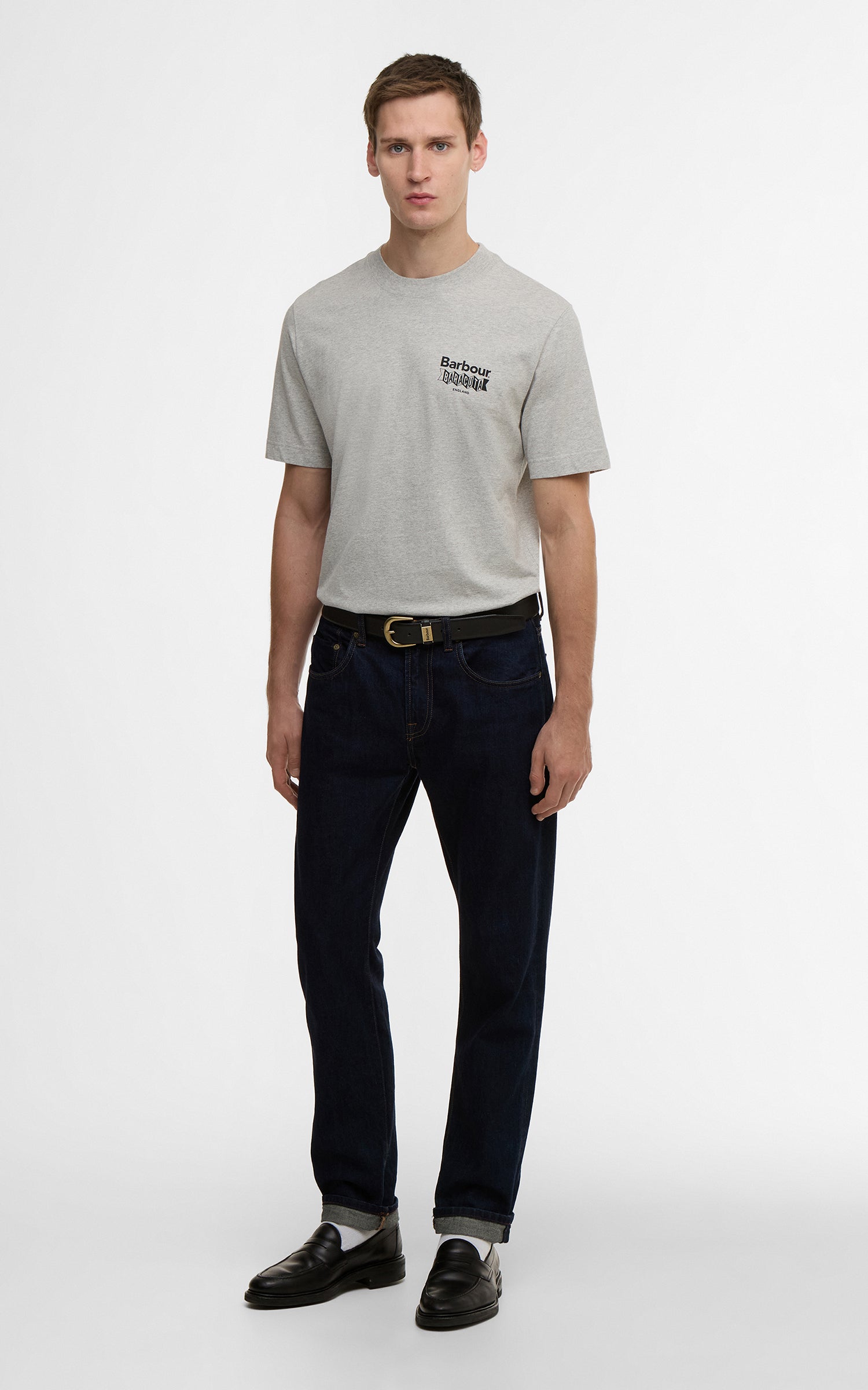 Barbour x Baracuta T-Shirt All Nighter Oversized Grey Marl