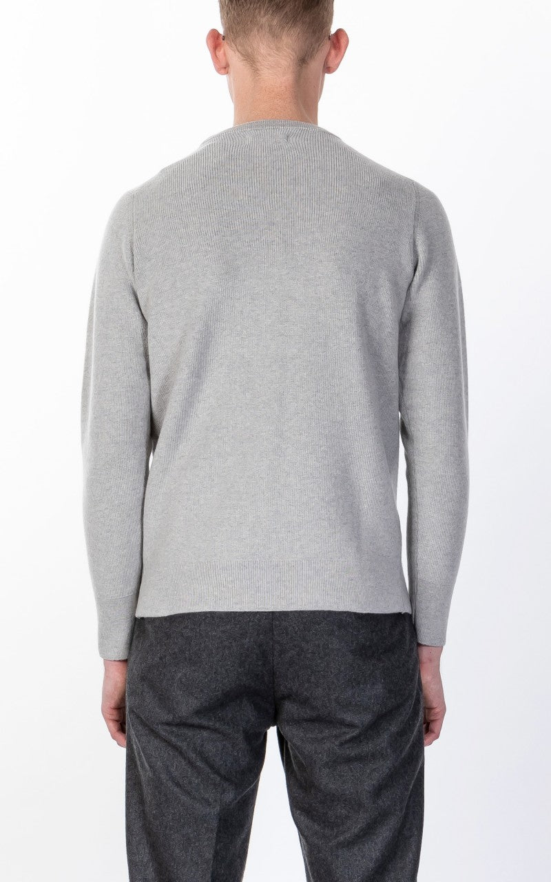 Merz b. Schwanen MWCC01 Classic Crew Merino Pullover Grey Melange