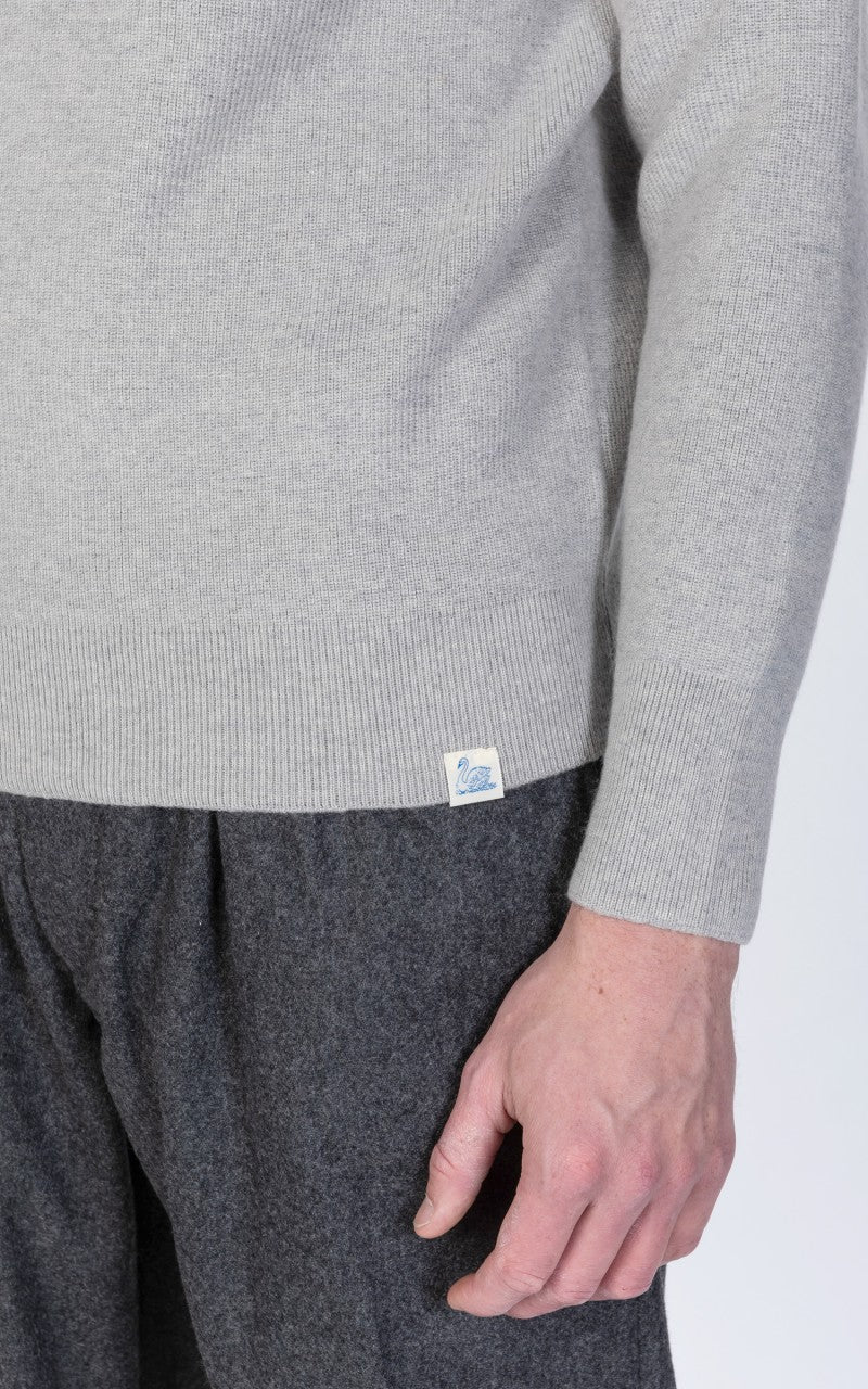 Merz b. Schwanen MWCC01 Classic Crew Merino Pullover Grey Melange