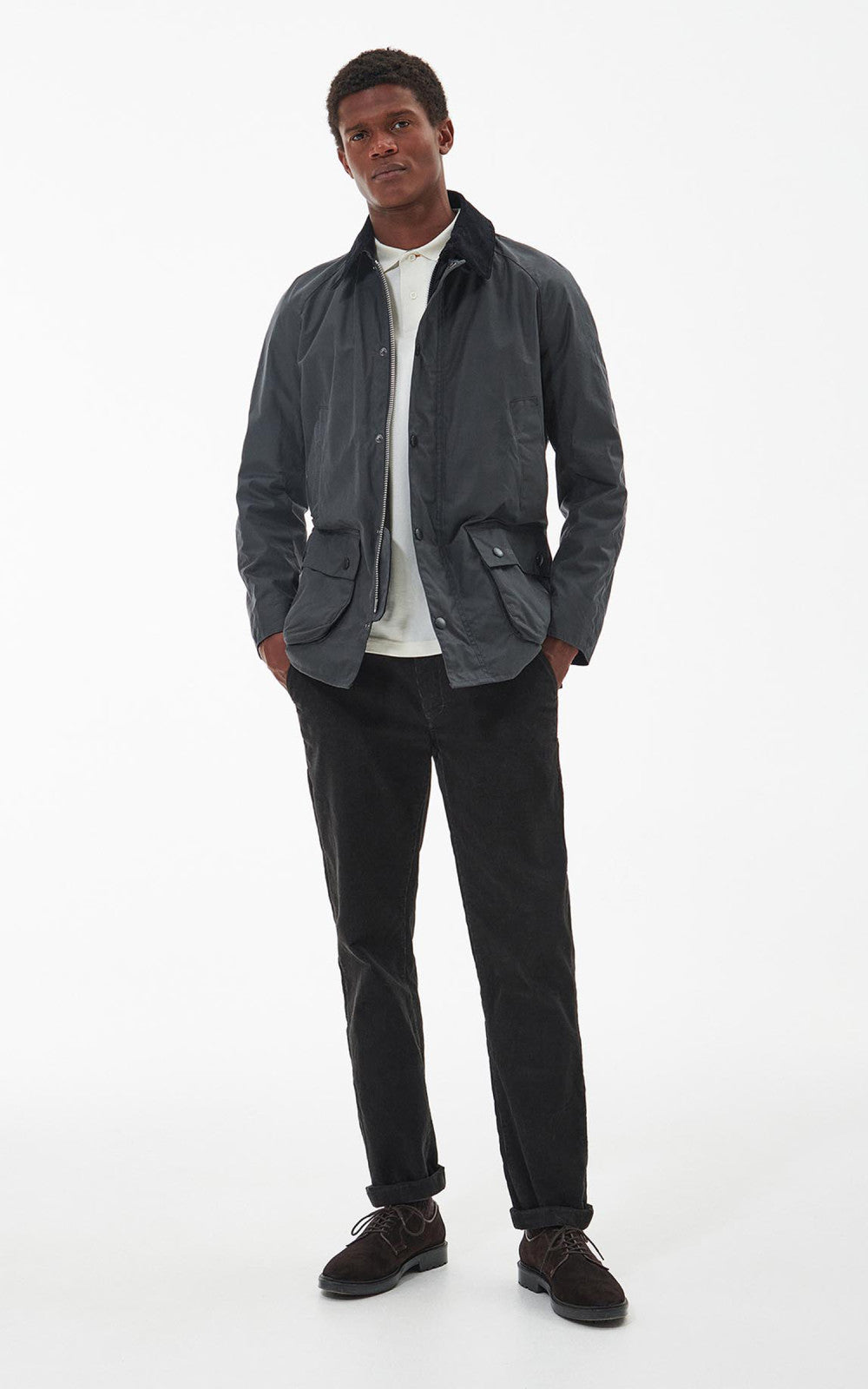 Barbour Ashby Wax Jacket Grey