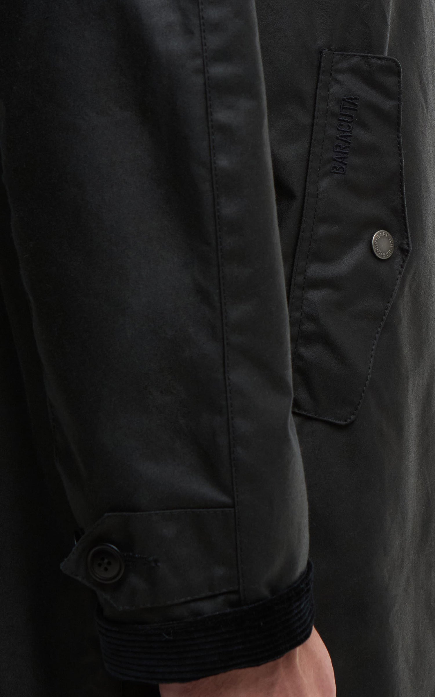 Barbour x Baracuta Car Coat Tyne Waxed Navy