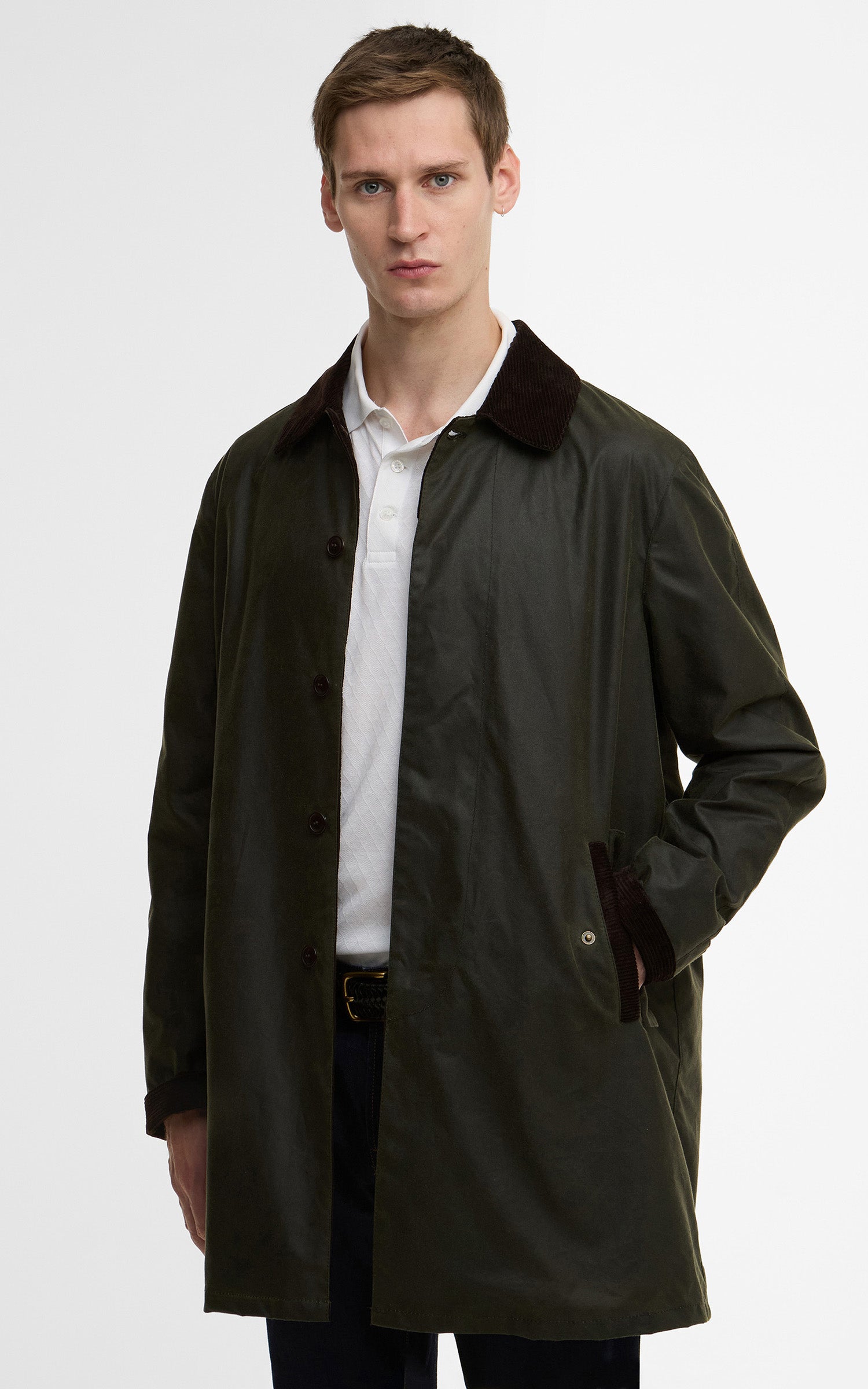 Barbour x Baracuta Car Coat Tyne Waxed Archive Olive