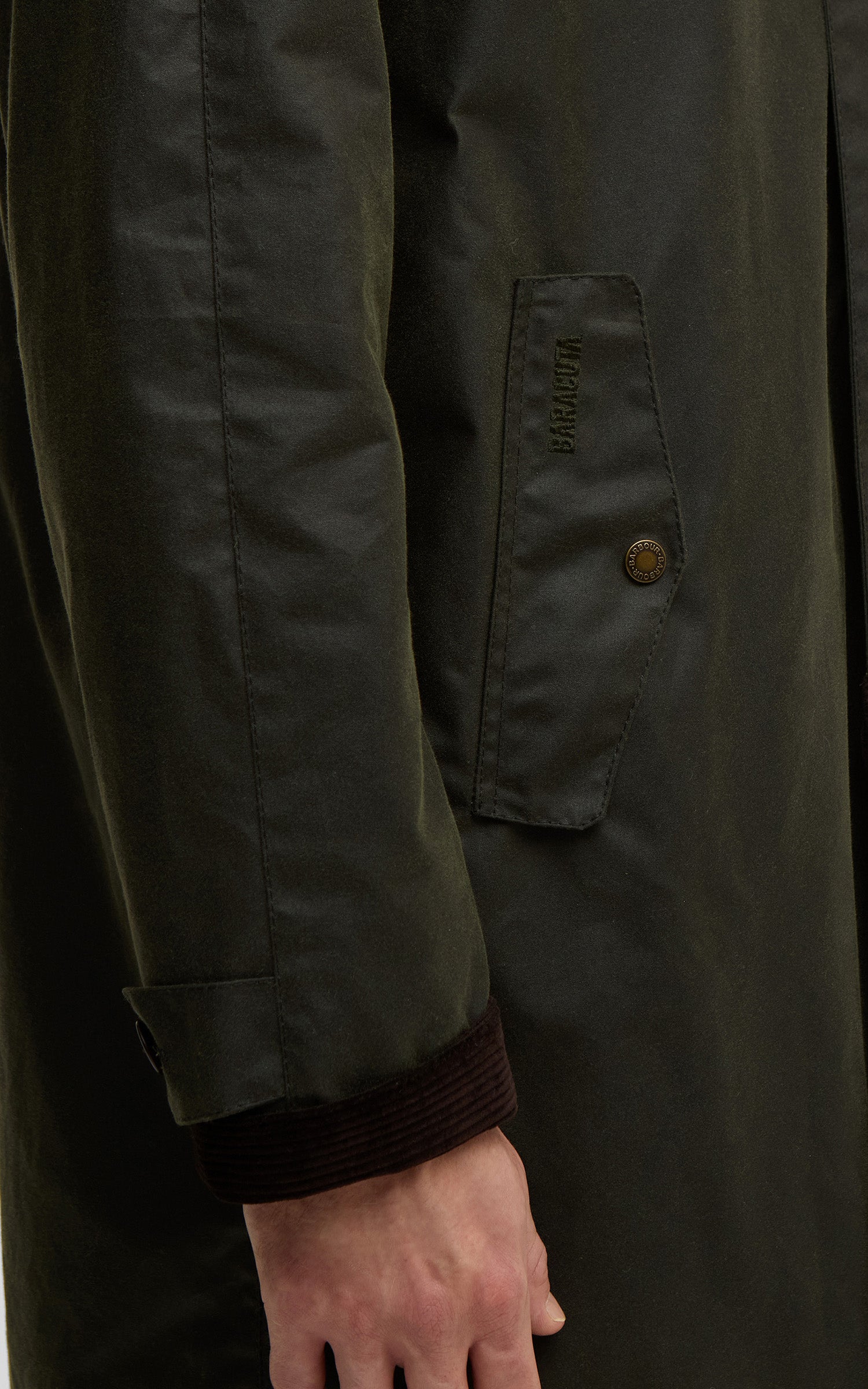 Barbour x Baracuta Car Coat Tyne Waxed Archive Olive