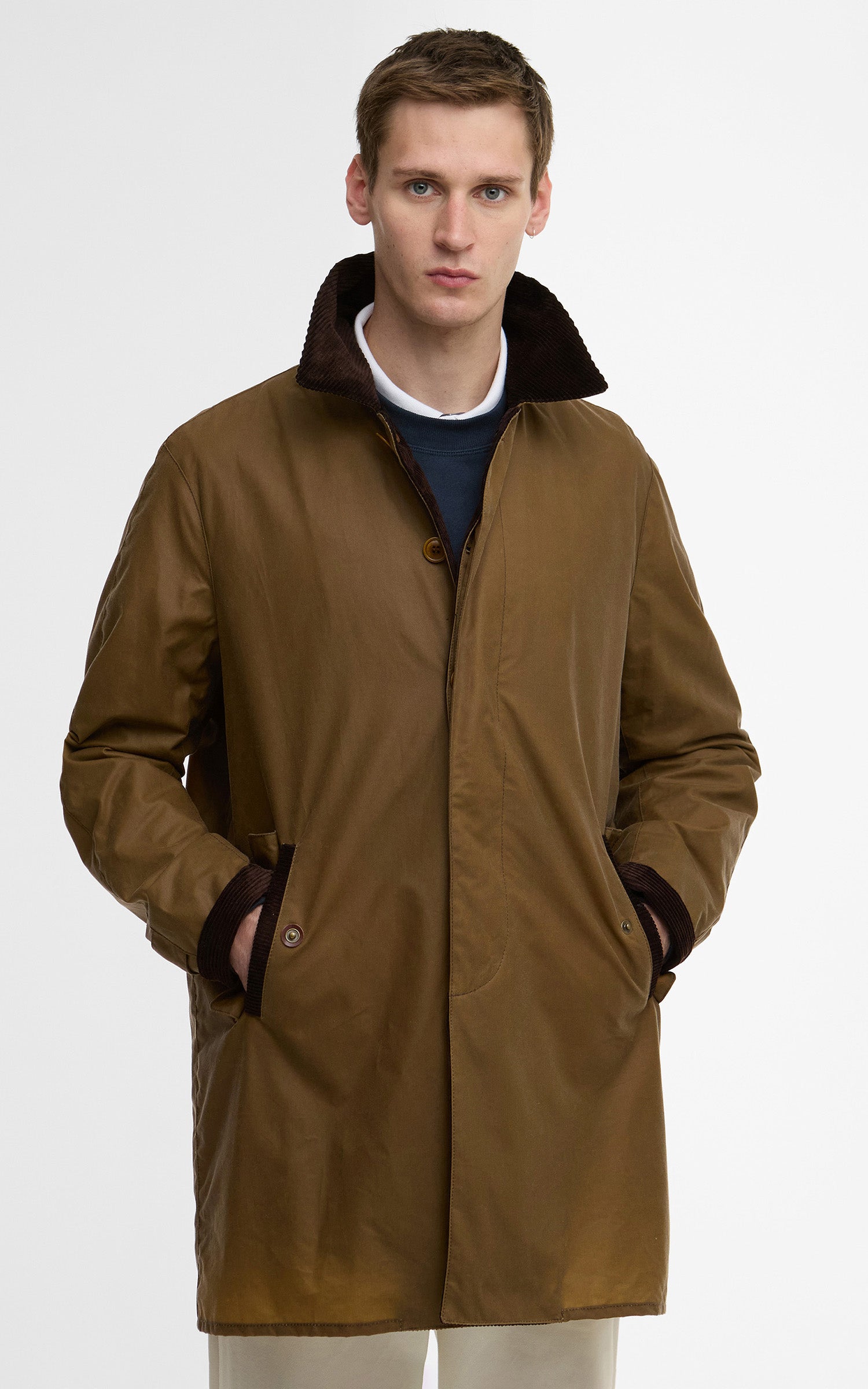 Barbour x Baracuta Car Coat Tyne Waxed Sandstone