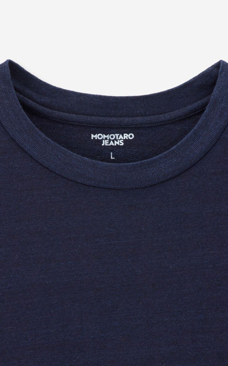 Momotaro Jeans MXTS1033 Yarn Dyed S/S T-Shirt Indigo 6.6oz