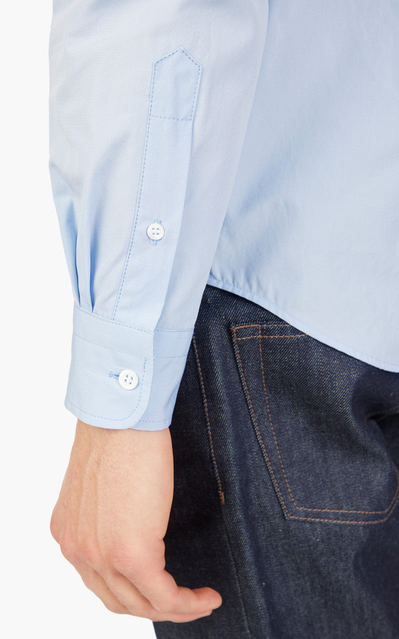 Maison Kitsuné Fox Head Embroidery Classic Shirt Light Blue