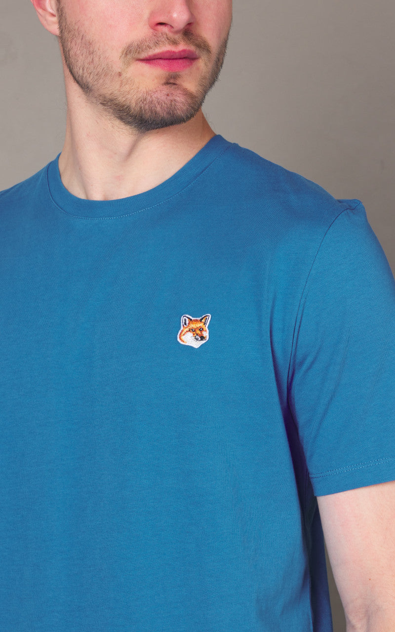 Maison Kitsuné Fox Head Patch Regular T-Shirt Enamel Blue