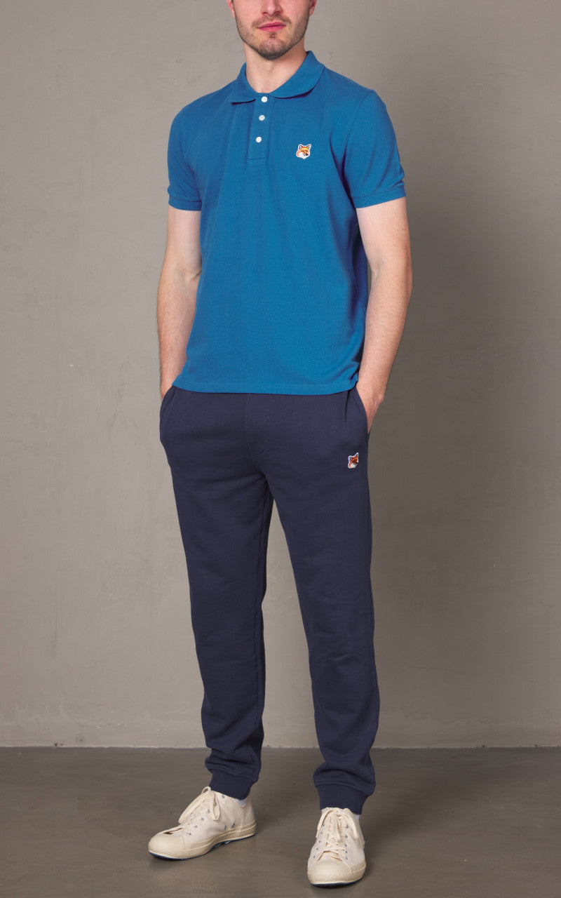 Maison Kitsuné Fox Head Patch Regular Polo Enamel Blue