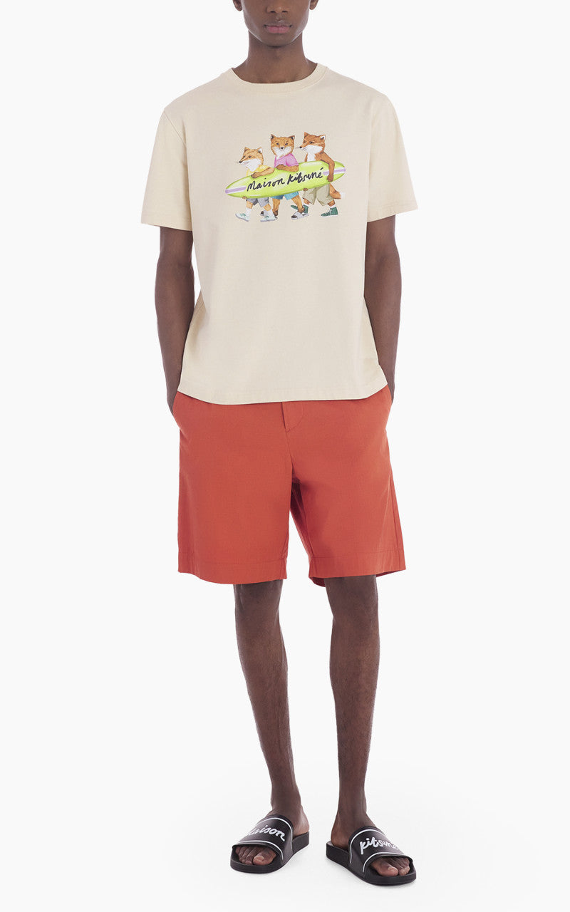 Maison Kitsuné Surfing Foxes Comfort T-Shirt Paper