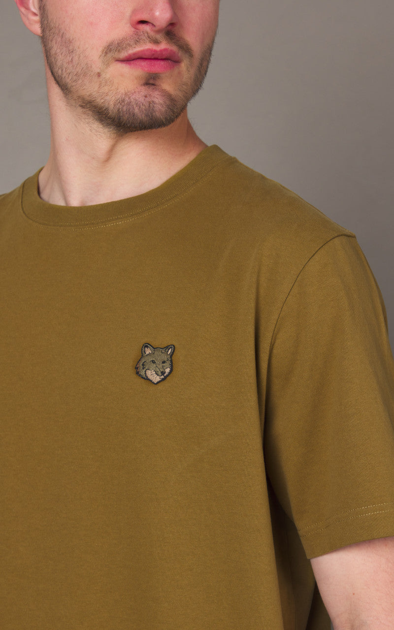 Maison Kitsuné Bold Fox Head Patch Comfort T-Shirt Khaki Green