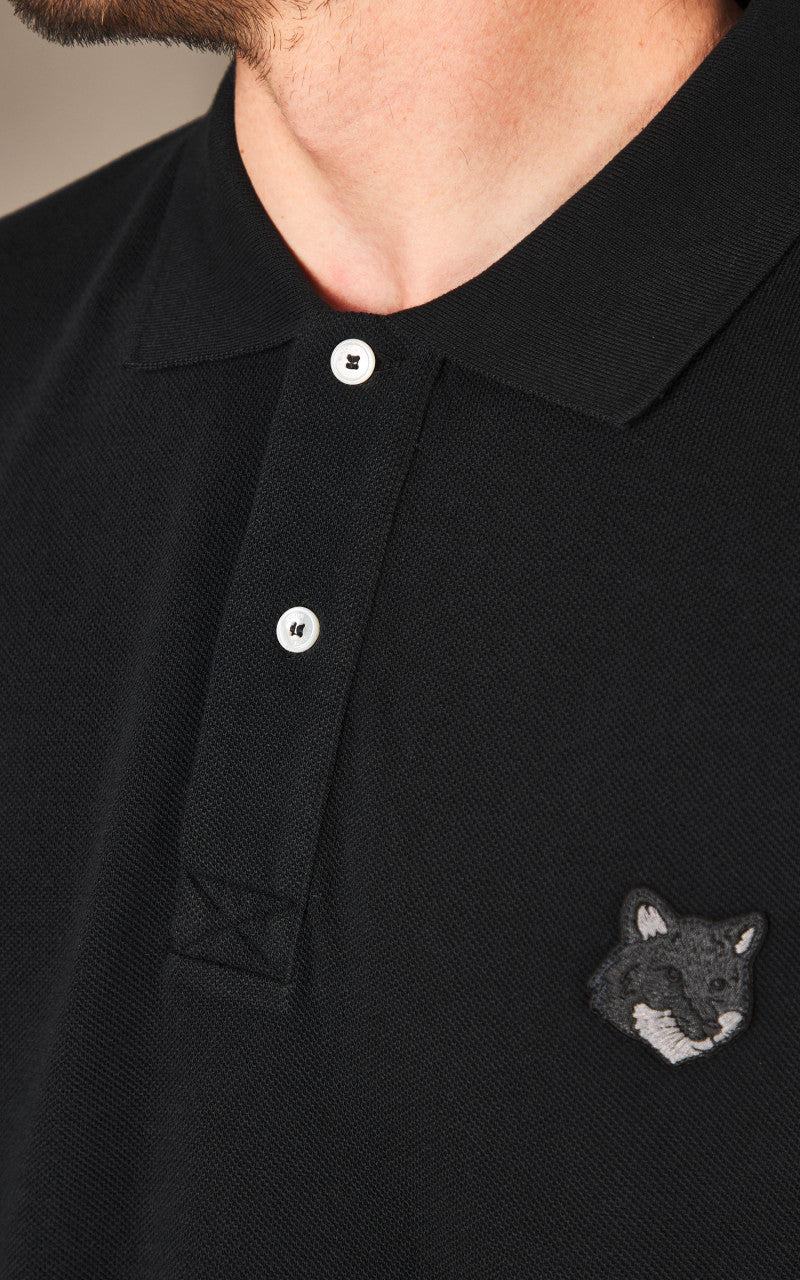 Maison Kitsuné Bold Fox Head Patch Oversize Polo Black