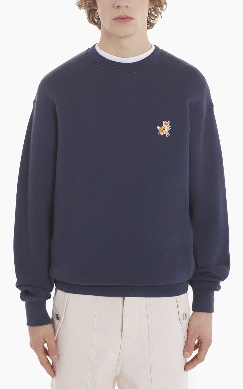 Maison Kitsuné Speedy Fox Patch Comfort Sweatshirt Ink Blue
