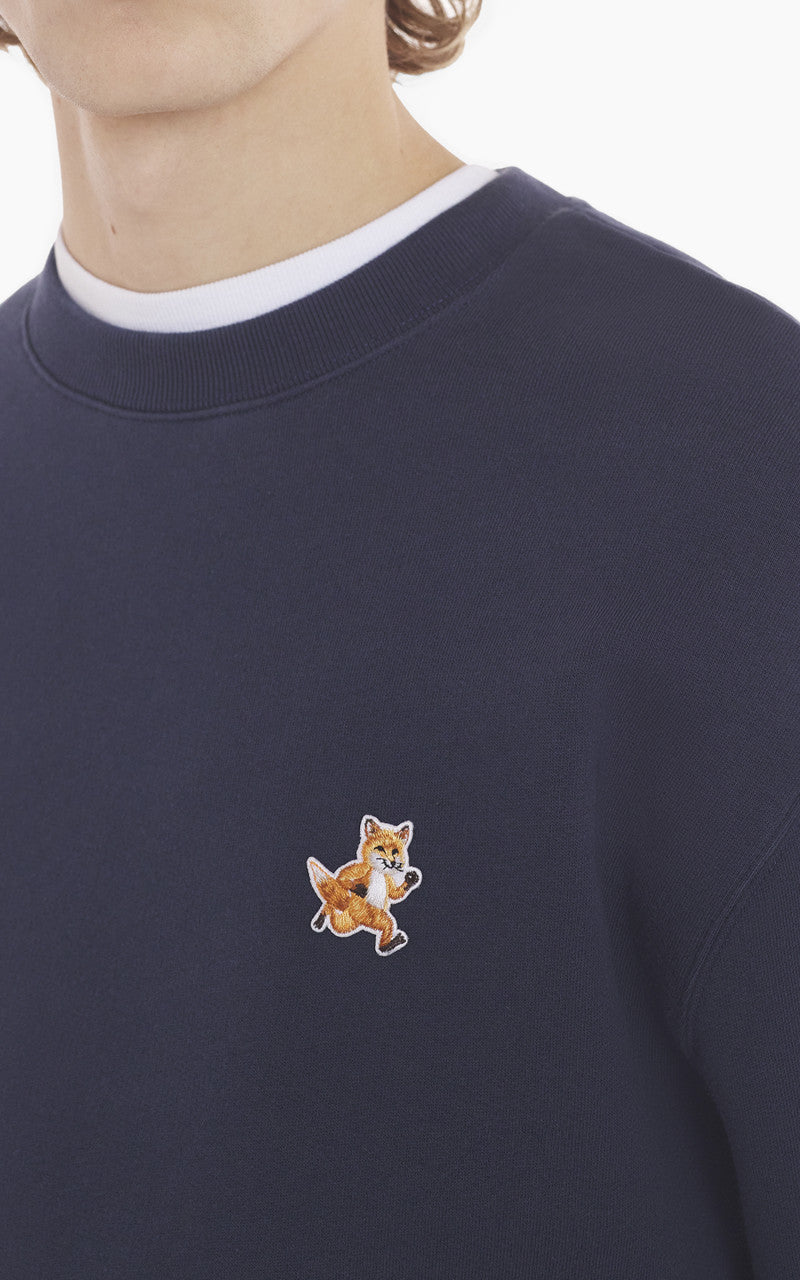 Maison Kitsuné Speedy Fox Patch Comfort Sweatshirt Ink Blue