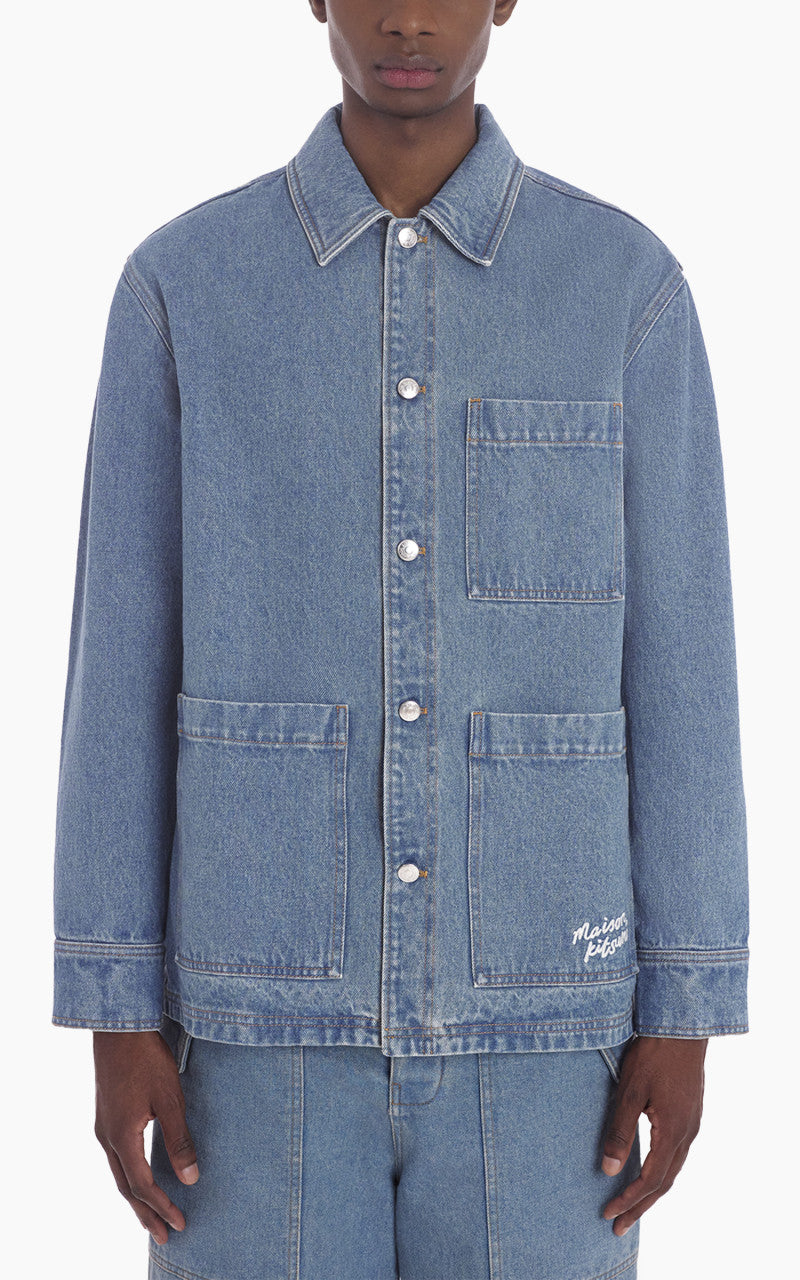 Maison Kitsuné Denim Workwear Jacket Light Stone Indigo