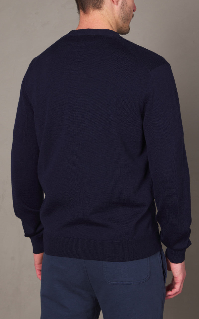 Maison Kitsuné Bold Fox Head Patch Regular Cardigan Ink Blue