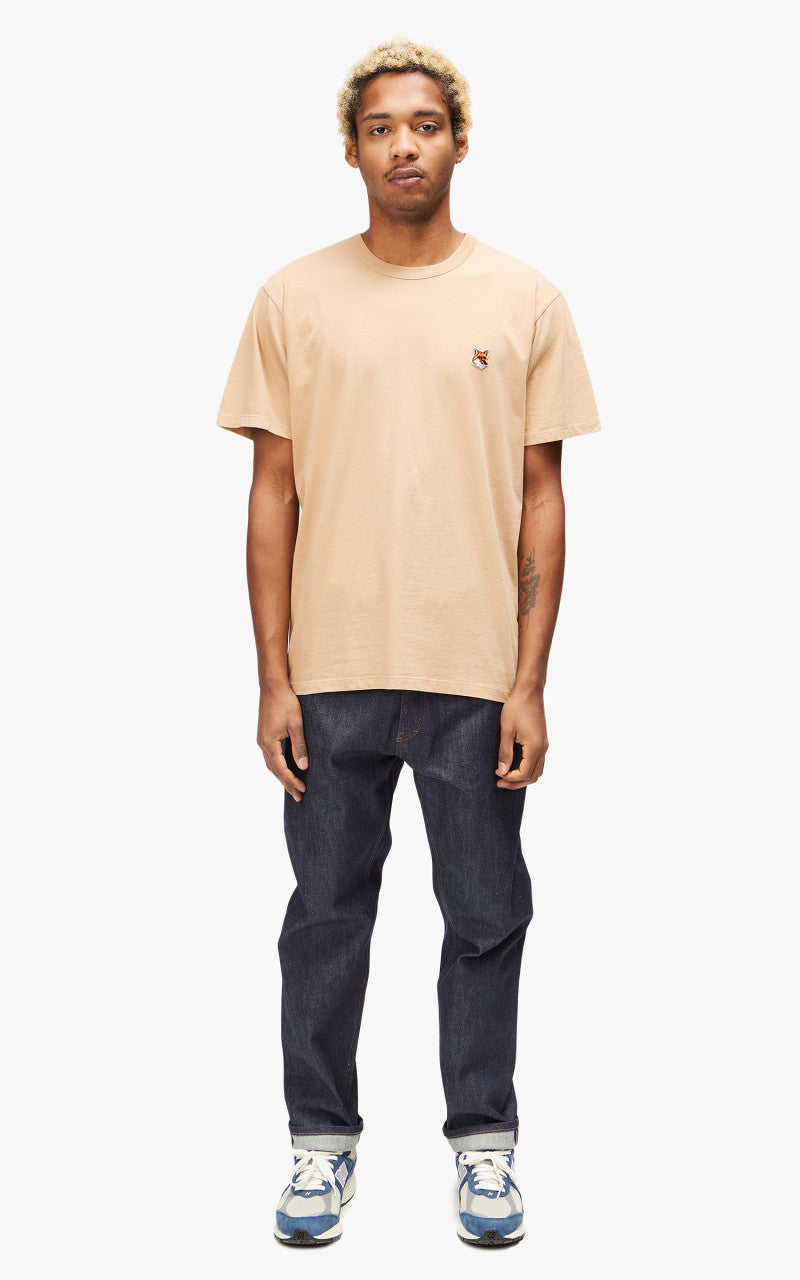 Maison Kitsuné Fox Head Patch Classic T-Shirt Beige