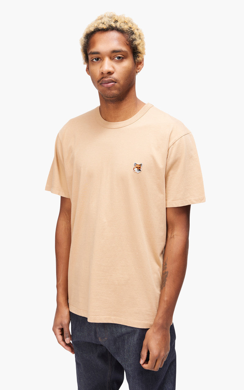 Maison Kitsuné Fox Head Patch Classic T-Shirt Beige