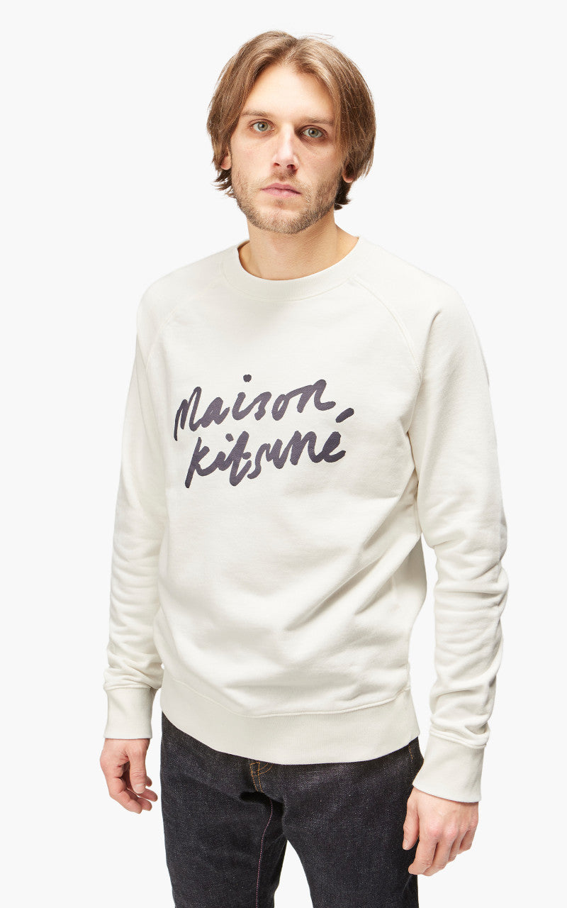 Maison Kitsuné Handwriting Clean Sweatshirt Ecru