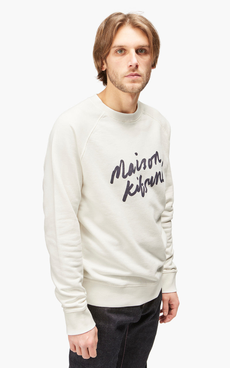 Maison Kitsuné Handwriting Clean Sweatshirt Ecru
