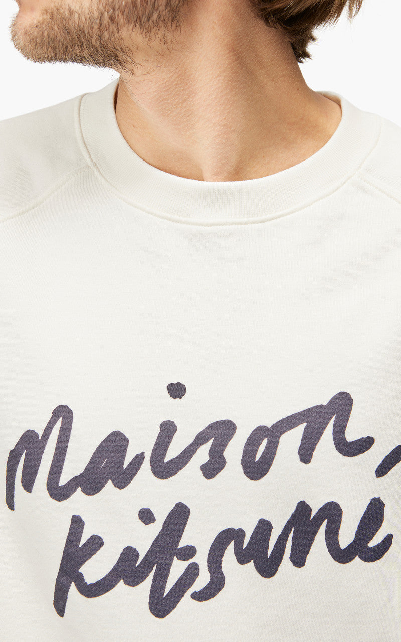 Maison Kitsuné Handwriting Clean Sweatshirt Ecru