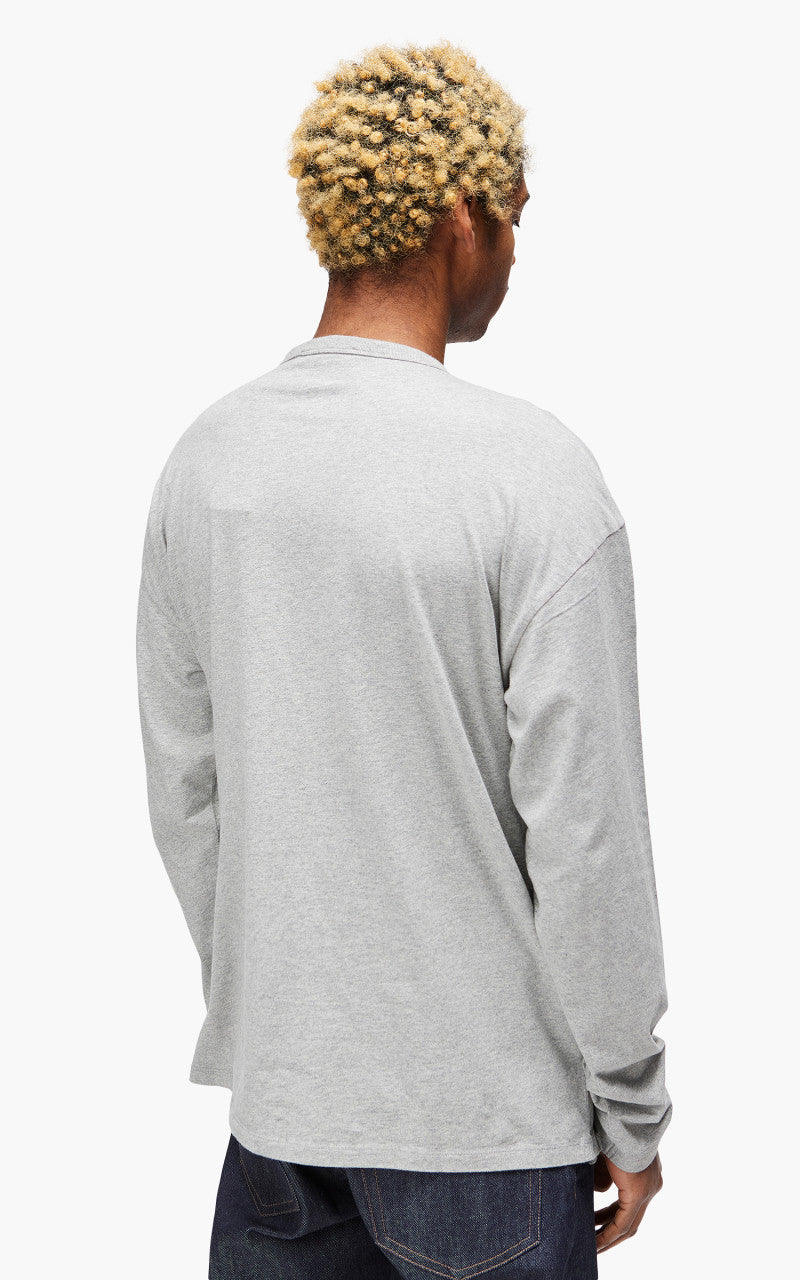 Maison Kitsuné Fox Head Patch Regular Long-Sleeved T-Shirt Grey Melange