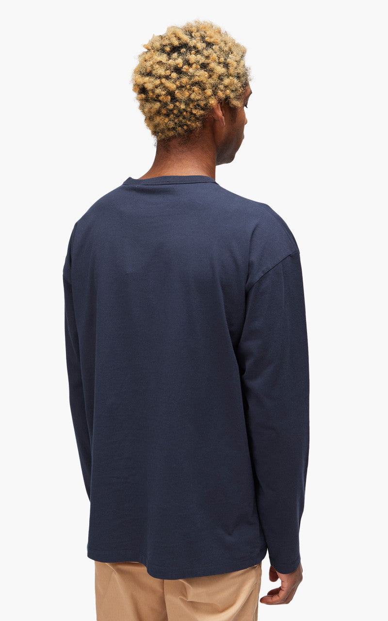 Maison Kitsuné Fox Head Patch Regular Long-Sleeved T-Shirt Navy