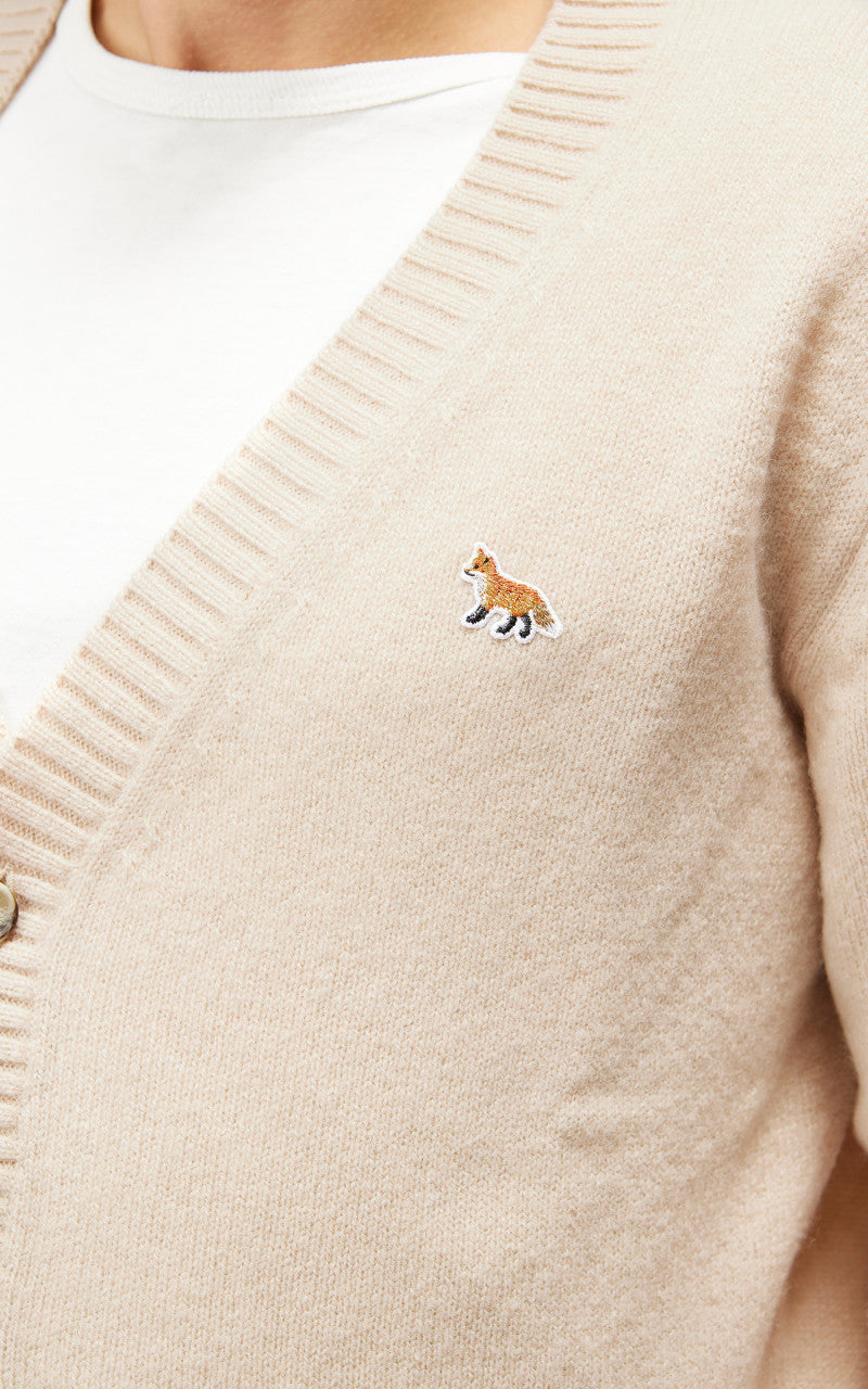 Maison Kitsuné Baby Fox Patch Cosy Cardigan Beige