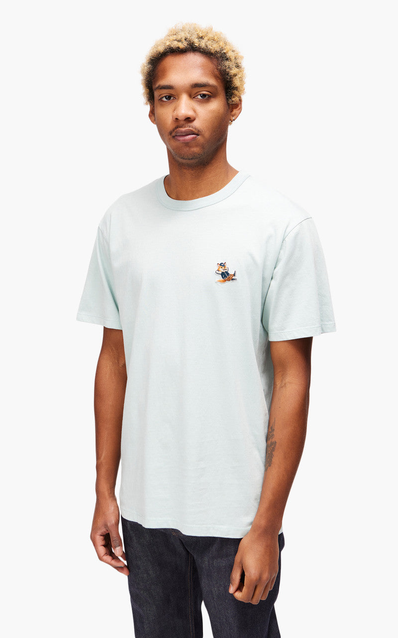 Maison Kitsuné Dressed Fox Patch Classic T-Shirt Blue Haze
