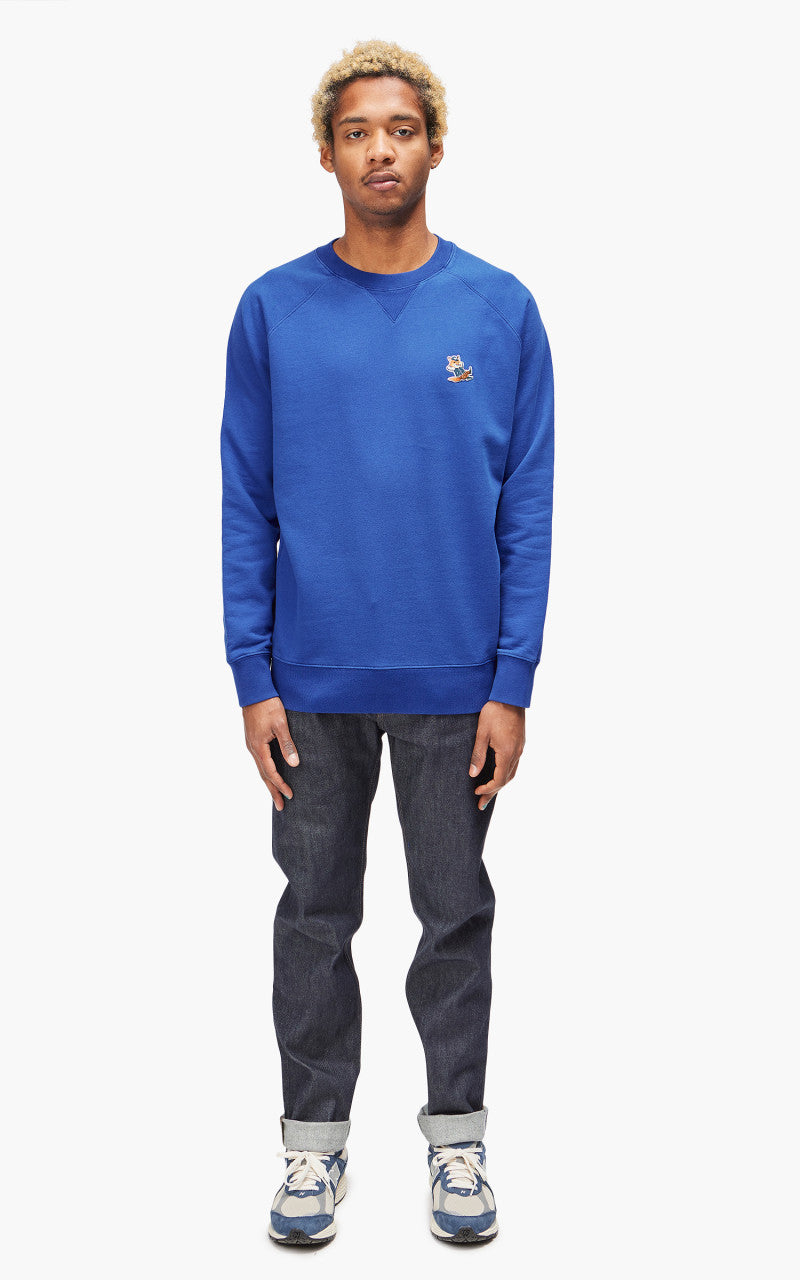 Maison Kitsuné Dressed Fox Patch Classic Sweatshirt Deep Blue
