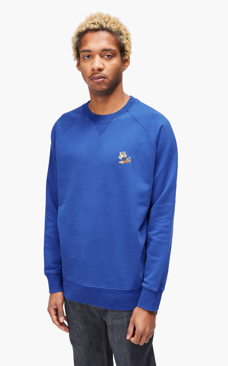 Maison Kitsuné Dressed Fox Patch Classic Sweatshirt Deep Blue