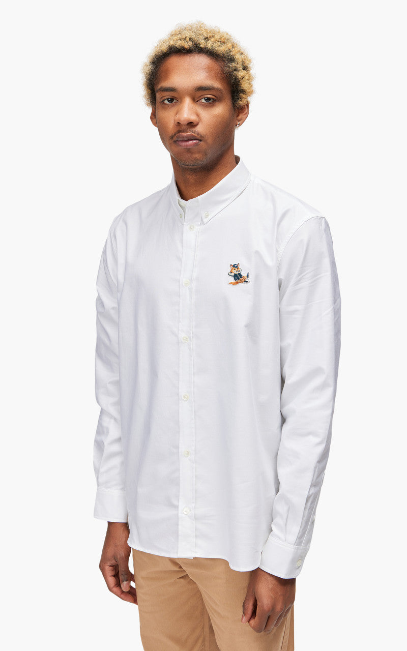 Maison Kitsuné Dressed Fox Patch Relaxed Shirt White