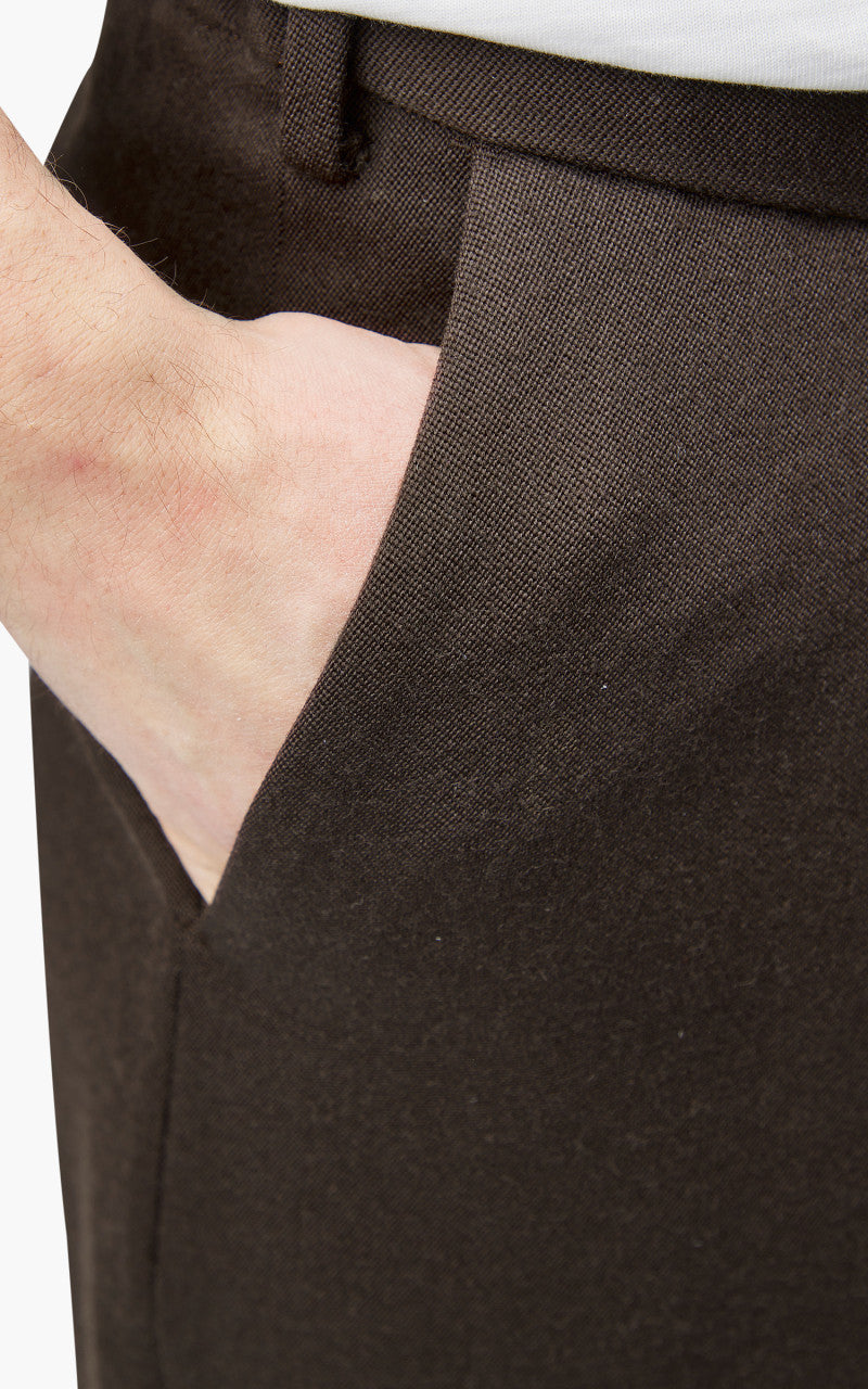 Markaware Pleated Wide Trousers Dark Brown