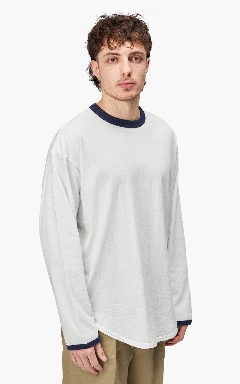 Markaware 'Marka' Ringer Baseball Tee L/S White